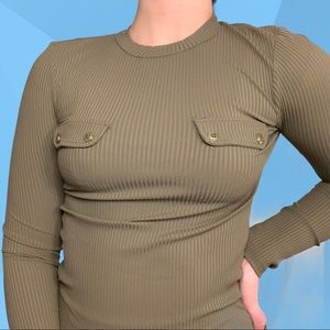 RIBBED LONG SLEEVE TOP